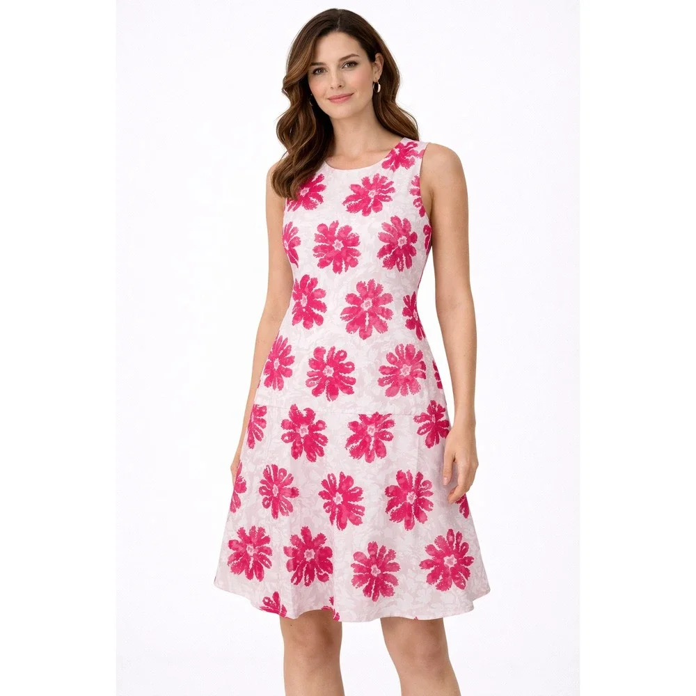 tommy hilfiger sleeveless fit & flare dress Tommy Hilfiger Women's Sleeveless Belted Midi Fit and Flare Dress - Provence Blue